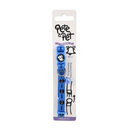 Pete and Pet Dog and cat Pete and Pet Blue and Black Cat and small dog Collar with Bell