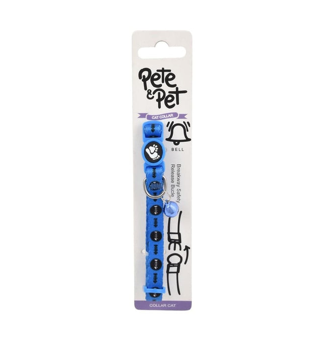 Pete and Pet Dog and cat Pete and Pet Blue and Black Cat and small dog Collar with Bell