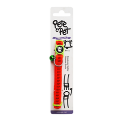 Pete and Pet Dog and cat Pete and Pet Green and Orange Cat and small dog Collar with Bell