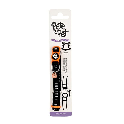 Pete and Pet Dog and cat Pete and Pet Orange and Black Cat and small dog Collar with Bell
