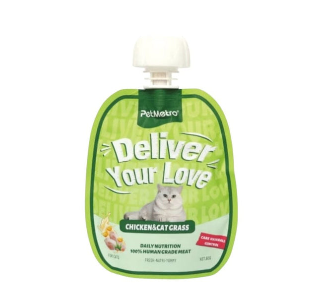 PetMetro Cat PetMetro Hairball Control Cat Treat with Chicken and Cat Grass 60 gr