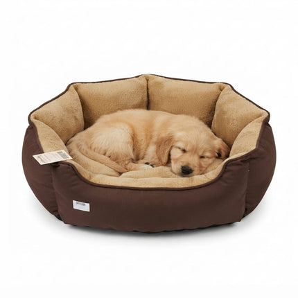 Petmoda Dog Petmoda Cozy Plush Dog Bed Brown Round Nest 70 × 55 cm