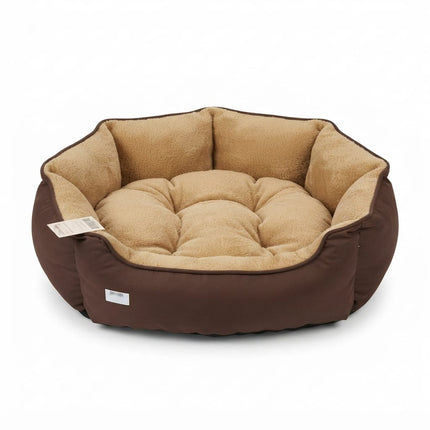 Petmoda Dog Petmoda Cozy Plush Dog Bed Brown Round Nest 70 × 55 cm