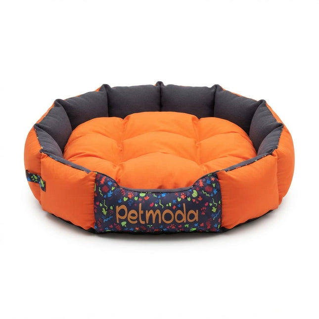 Petmoda Dog Petmoda Printed Bolster Pet Bed Comfortable Sleeping Nest for Pets 130 × 110 cm Orang