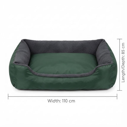Petmoda Dog Petmoda Waterproof Rectangular Pet Bed with Fleece Lining Dark Green 110 ×85 cm