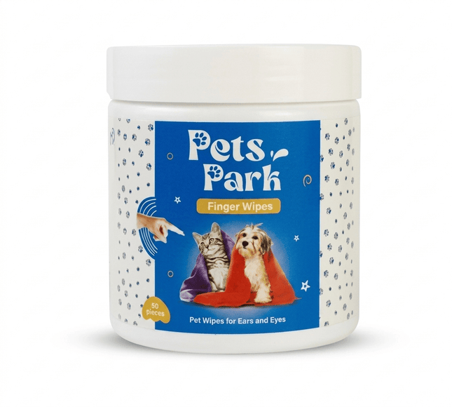 Pets Park Dog and cat Pets Park Eye & Ear Cleaning Finger Wipes for Dogs And Cats 50 Pcs