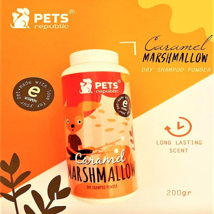 Pets Republic Dog and cat Pets Republic Dry Shampoo With Caramel Marshmallow 200gm