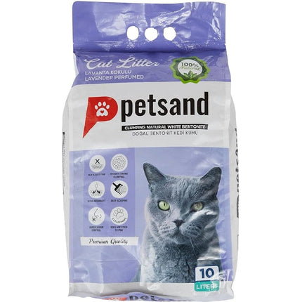 Petsand Cat Litter Petsand White Bentonite Clumping Cat Litter Lavender Scent 10 L