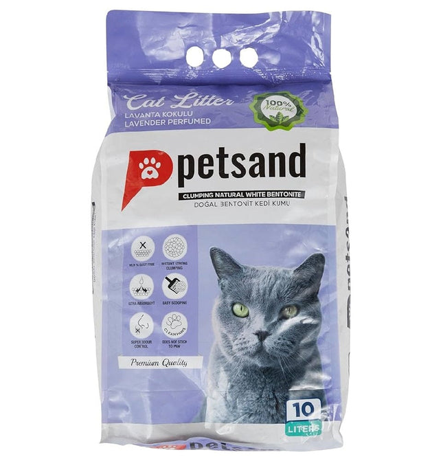 Petsand Cat Litter Petsand White Bentonite Clumping Cat Litter Lavender Scent 10 L