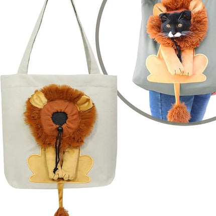 PETTOM Cat Pet Carrier Canvas Pet Carrier for Walking Chihuahua Bichons Pomeranian Beige
