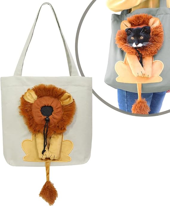 PETTOM Cat Pet Carrier Canvas Pet Carrier for Walking Chihuahua Bichons Pomeranian Beige