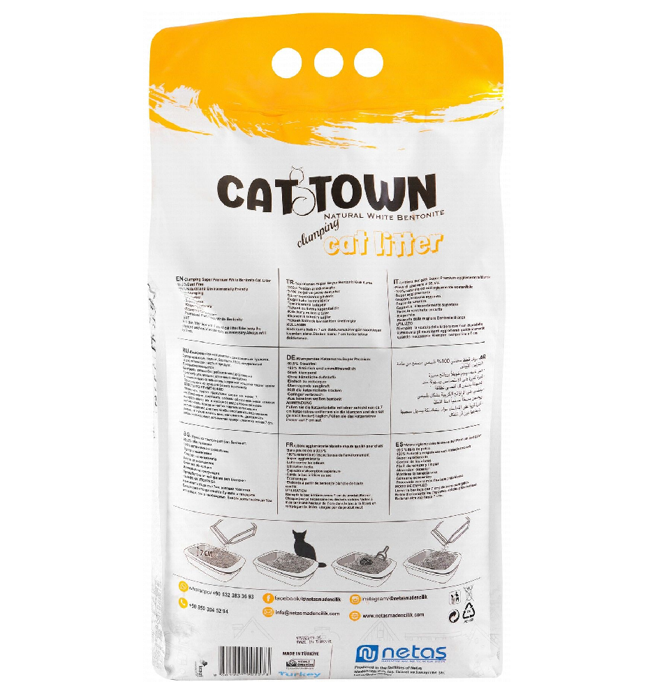 Cat Town White Bentonite Clumping Cat Litter Mango and Melon Scent 5 L