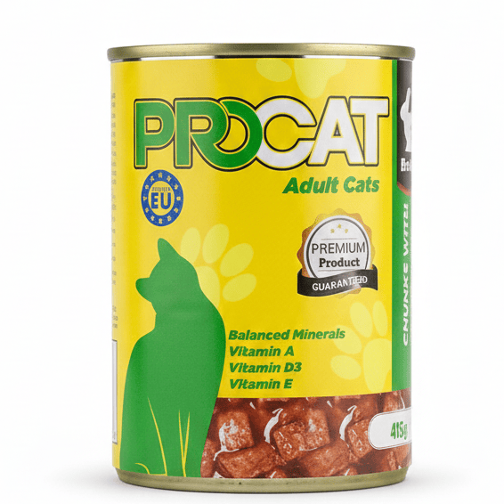 PROCAT Cat Pro Cat Adult Cat Food Chunks with Rsbbit in Gravy  Complete Wet Food 415g