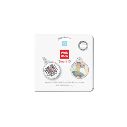 WAUDOG Smart ID QR Pet Tag Abstract Round Pattern 25 mm
