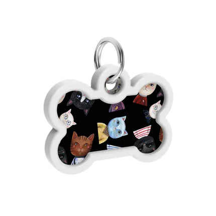 WAUDOG Smart ID QR Pet Tag Cats Bone Pattern 40×28 mm