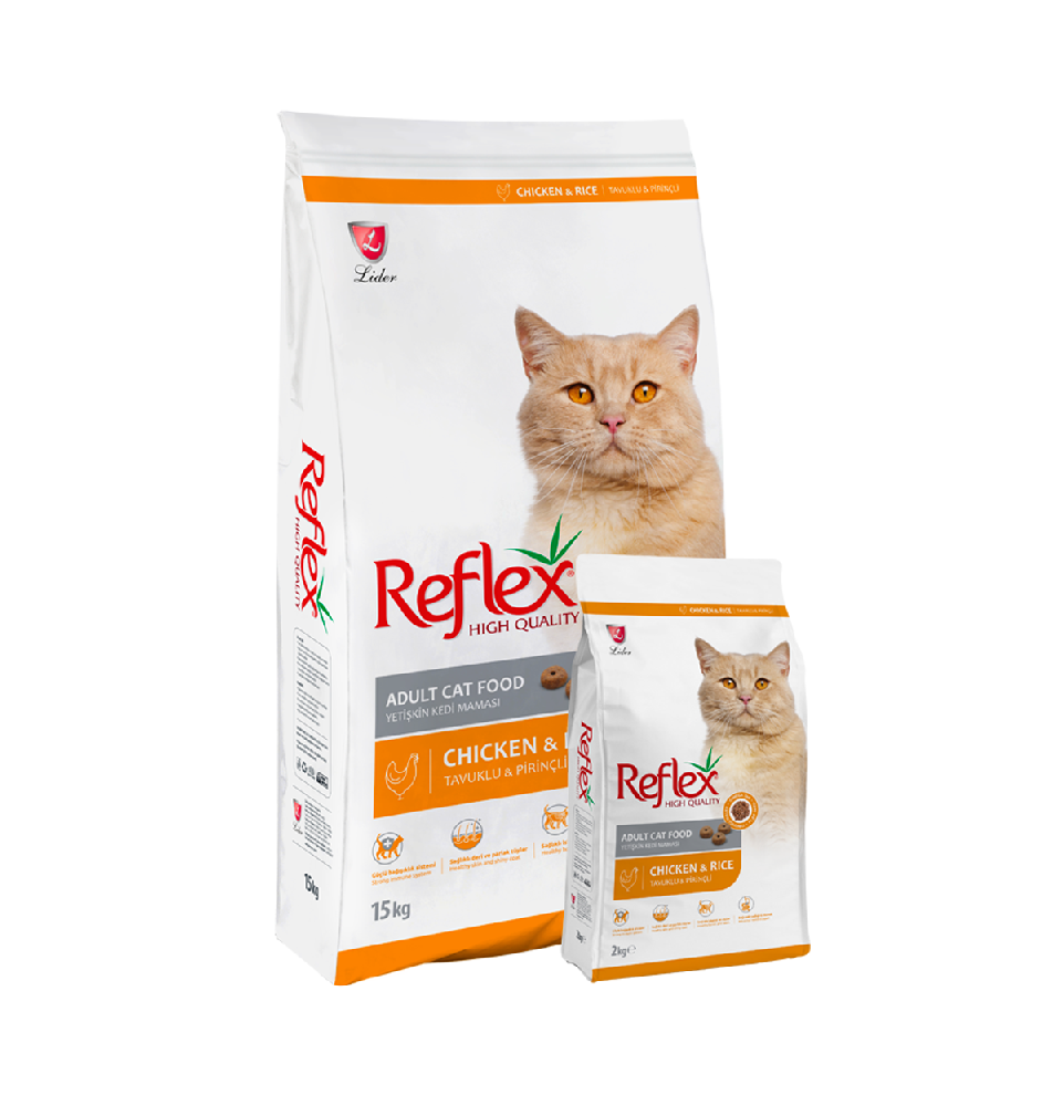 Reflex Dry Food with Chicken and Rice for Adult Cats 15 kg