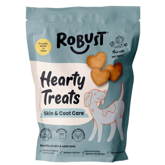 Robust Skin and Coat Care Oven Baked Heart Shaped Treats Dogs 500 gr
