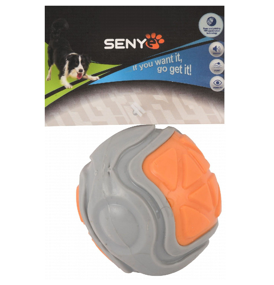 Senye Turquoise and Gray Squeaky Ball Dog Toy