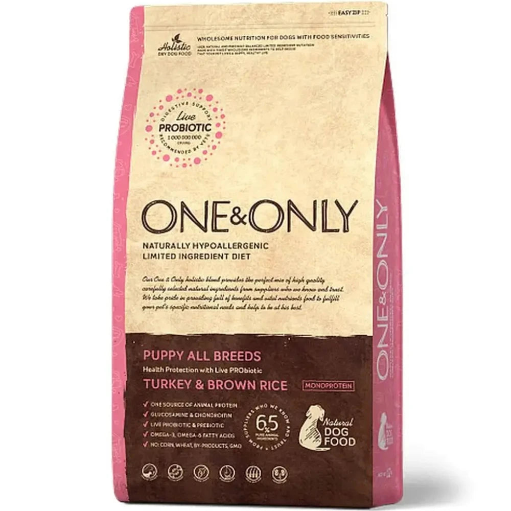 One And Only dry food for Mini Adult Dogs with Turkey and rice 1 kg