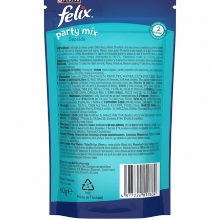 Purina Cat Purina Felix Party Mix Seaside with Salmon Pollock and Trout 60 g Snacks Treats for Cats
