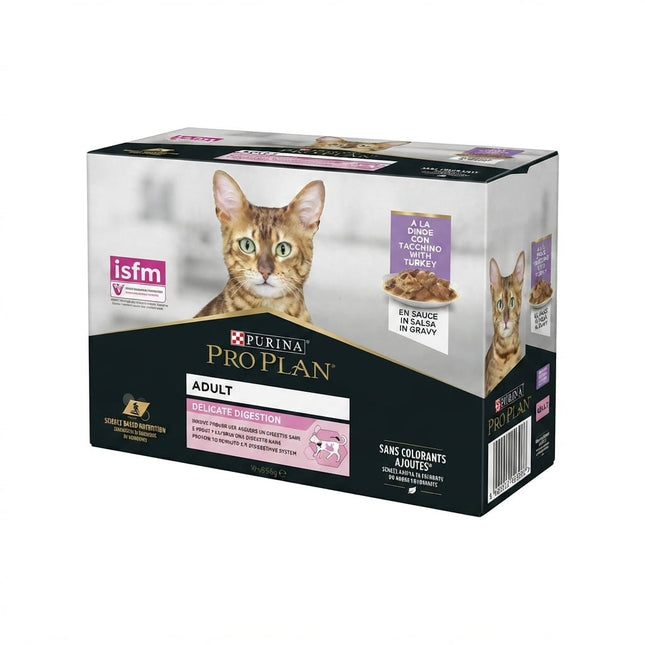 Purina Cat Purina Pro Plan Adult Delicate Digestion Turkey in Gravy Wet Cat Food 10x85g