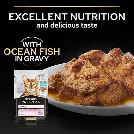 Purina Cat Purina Pro Plan Delicate Wet Cat Food with Oceanfish Grilled in Grav 85g