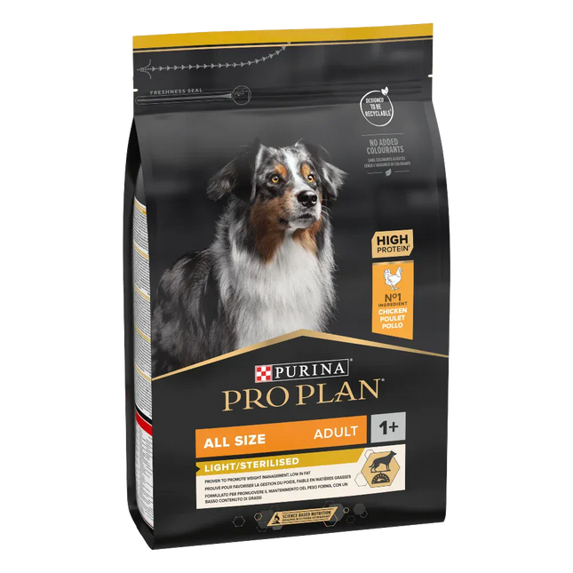 Purina Dog Purina Pro Plan Light and Sterilised Dry Food with Chicken for Adult Dogs 14 kg
