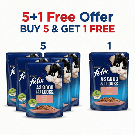 Purina Felix Cat Purina Felix® As Good As It Looks with Salmon in Jelly 85gm 5+1 Free Offer