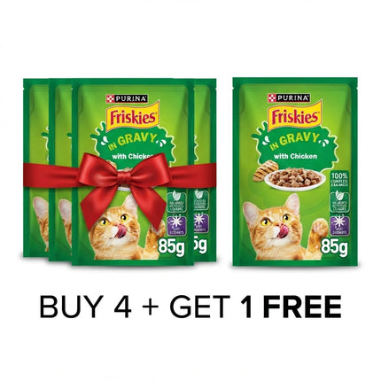 Purina Friskies Cat Purina Friskies Wet Cat Food with Chicken in Gravy 85 gr Buy 4 Get 1 Free