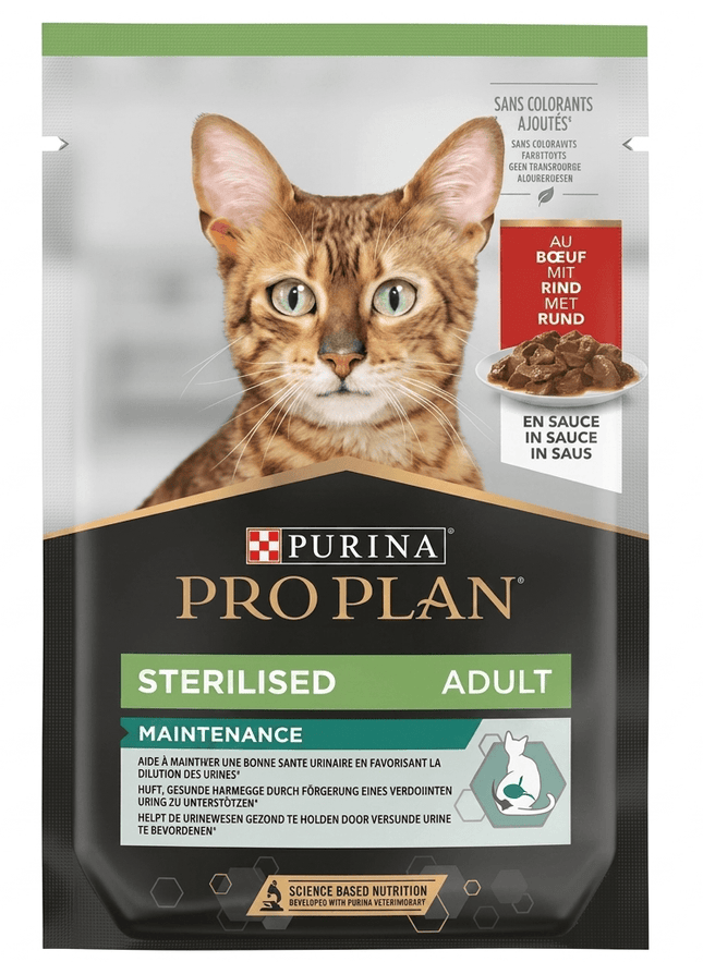 Purina Pro Plan cat Purina Pro Plan Sterilised Nutri Savour Cat Food with Beef in Gravy – 85g