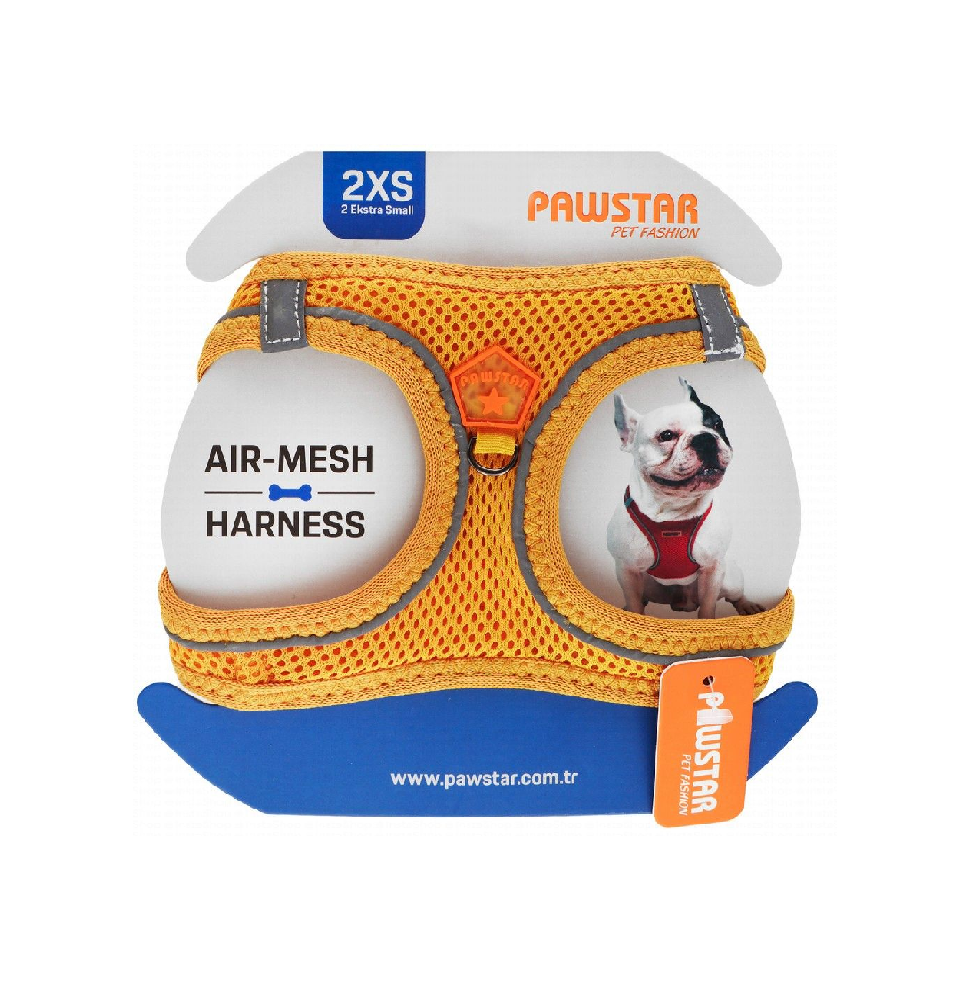 حزام كلب Pawstar 2XS Neon grey Air Mesh من 24 إلى 28 سم