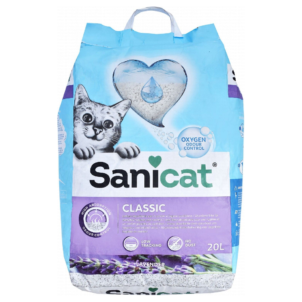 Sanicat Classic Clumping Cat Litter Lavender Scent 20 L