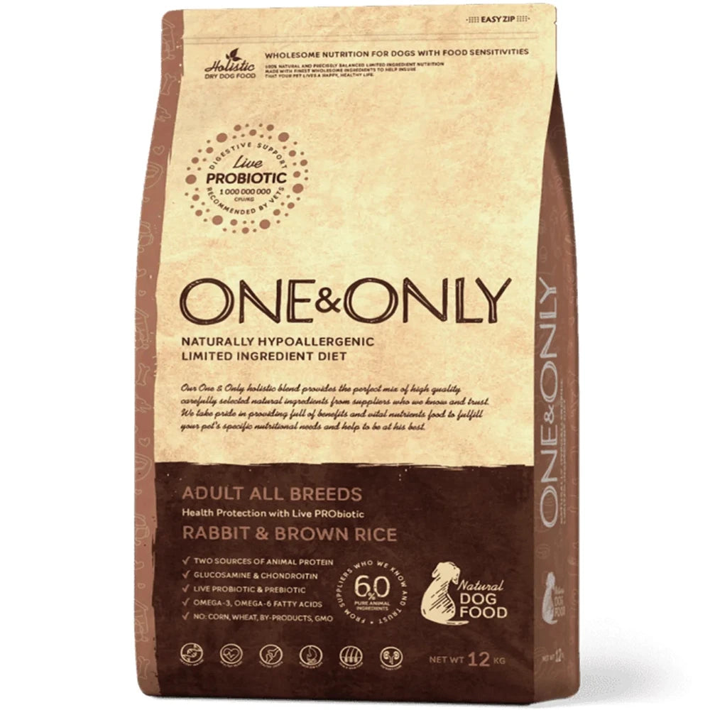 One And Only dry food for Adult Dogs with Rabbit and rice 1 kg