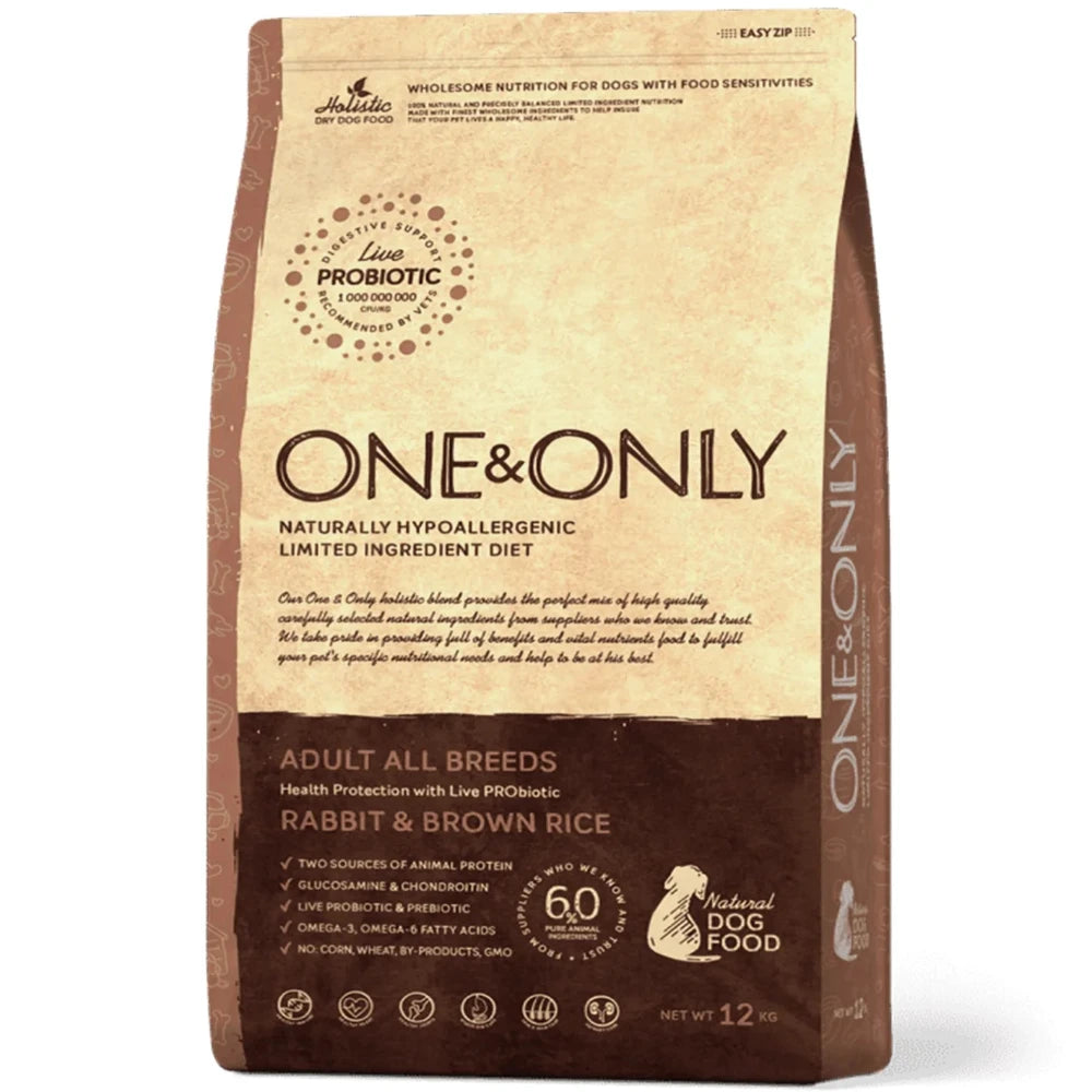 One And Only dry food for Adult Dogs with Rabbit and rice 12 kg