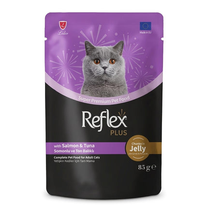 Reflex Cat reflex plus chunks in jelly with salmon And tuna adult cat food 85g
