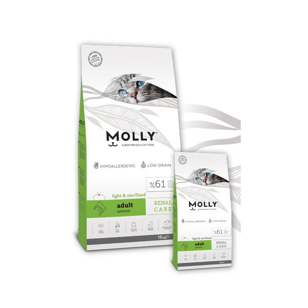 Molly dry food RENAL CARE Light and Sterilised with Salmon for cat 2 kg