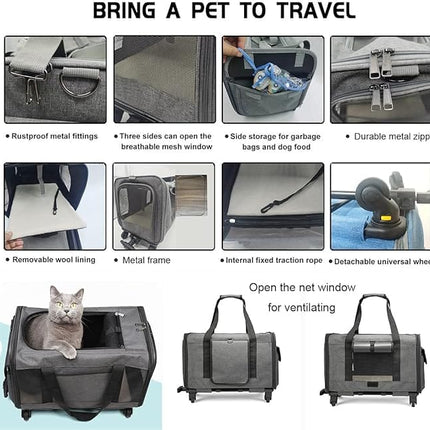 Rgomik Dog and cat Rgomik Pet Bag With wheel