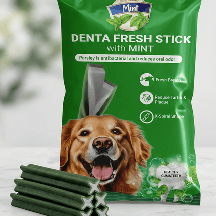 Rich Dog Rich Denta Fresh Spiral Shaped Stick Dog Treats with Mint 4 pes
