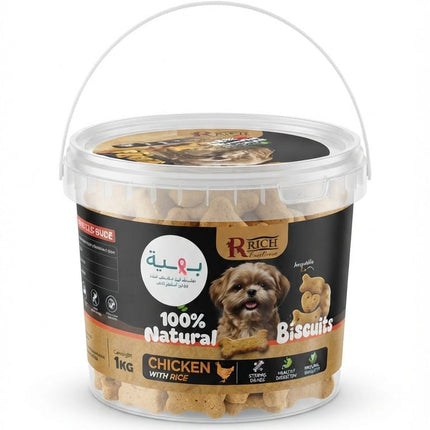 Rich Dog Rich Excellence Natural Dog Biscuits with Chicken and Rice 1 kg Bucket