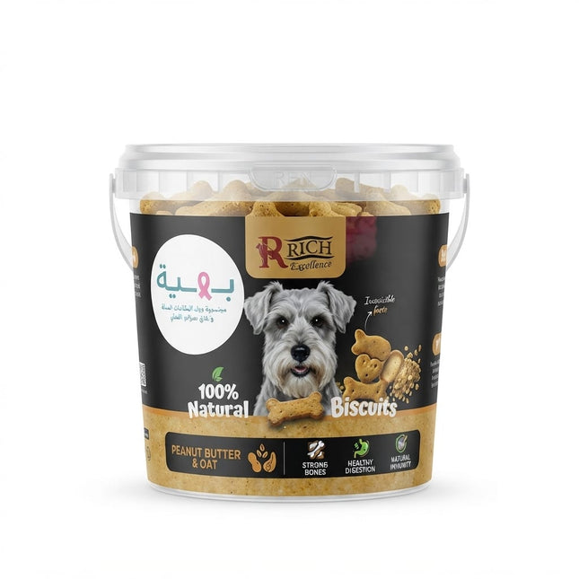 Rich Dog Rich Excellence Natural Dog Biscuits with Peanut Butter and Oat 100% Natural Pet Treats 500g