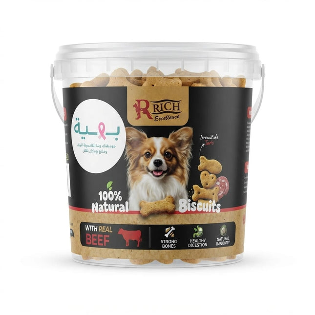 Rich Dog Rich Excellence Natural Dog Biscuits with Real Beef 100% Natural Pet Treats 500g