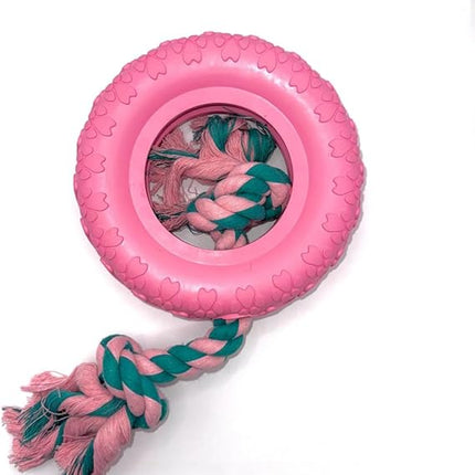 Riolino Dog Riolino Rubber Dog Chew Ring Fillable Durable Toy Pink