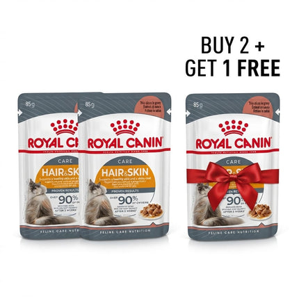 Royal Canin Cat Royal Canin Hair and Skin Wet Cat Food Thin Slices in Gravy 85 gr Buy 2 Get 1 Free