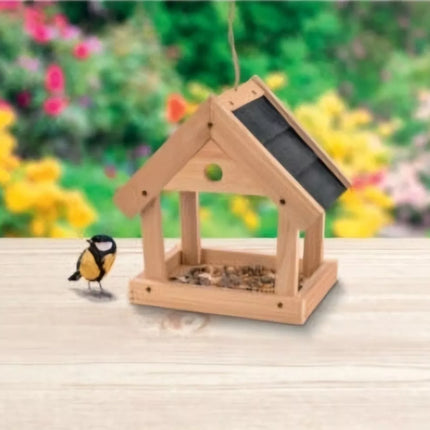 Crelando wooden hanging bird feeder diy