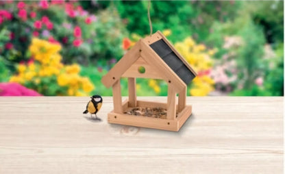 Crelando wooden hanging bird feeder diy