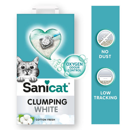 sanicat Cat Litter Sanicat White Clumping Cat Litter Cotton Fresh Scent 20 L
