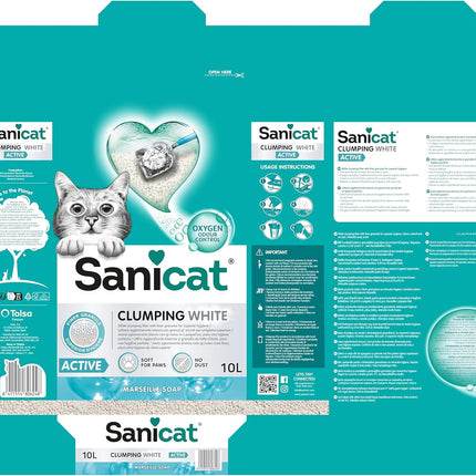 sanicat Cat Sanicat Active White Ultra Clumping Cat Litter 10 L