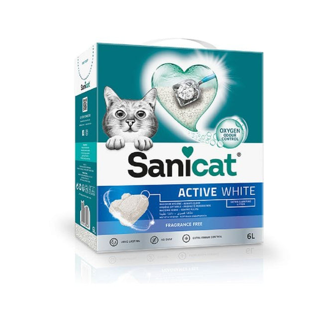 Sanicat Cat Sanicat Active White Unscented Cat Litter - 6 Liter