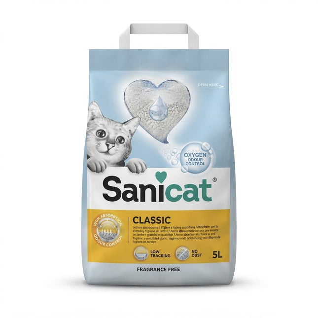 Sanicat Cat Sanicat Classic Oxygen Odour Control Cat Litter Fragrance Free Low Dust 5L
