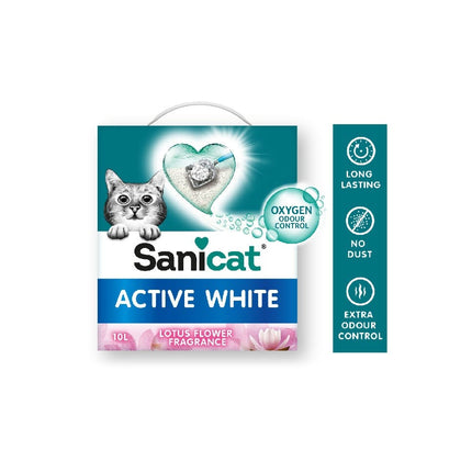 sanicat Cat Sanicat White Bentonite Ultra Clumping Cat Litter Lotus Flower Scent 6 L